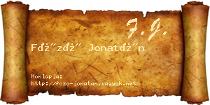 Főző Jonatán névjegykártya
